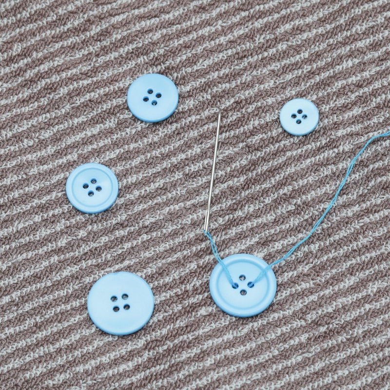 Lilaly 100 pcs Buttons for Crafts Buttons, Button DIY Buttons, Mixed Sewing Buttons, 5 Sizes of Round Mixed Buttons Suitable for for Crafts, Coats, Shirts, Pants, Shorts and More(Light Blue) - Image 5